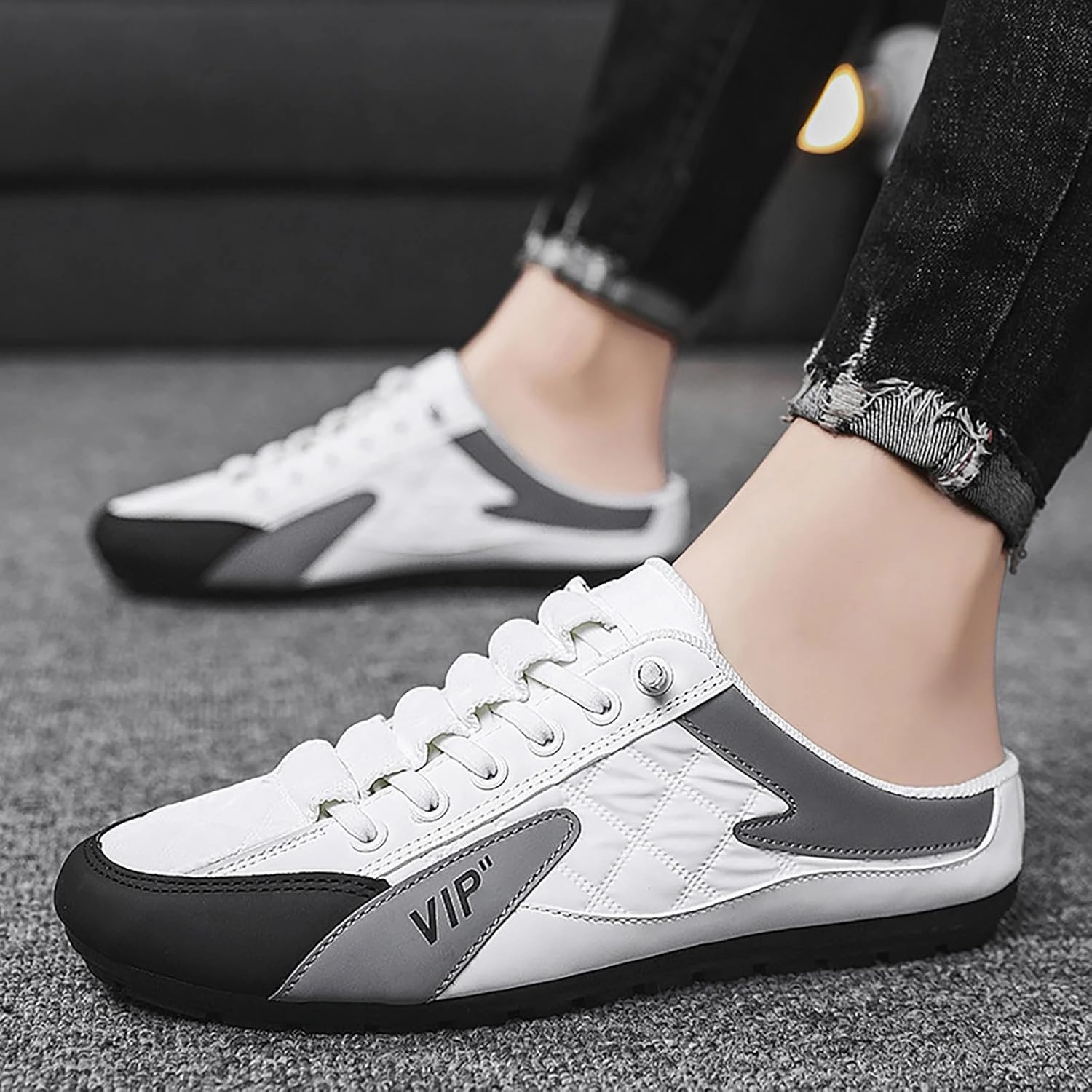 2023 Men's New Spring And Autumn Fisherman's Shoes Slip On Shoes Mens Suede Shoes Casual Lightweight Tennis Mesh Trendy Running Shoes That Can Be Worn
