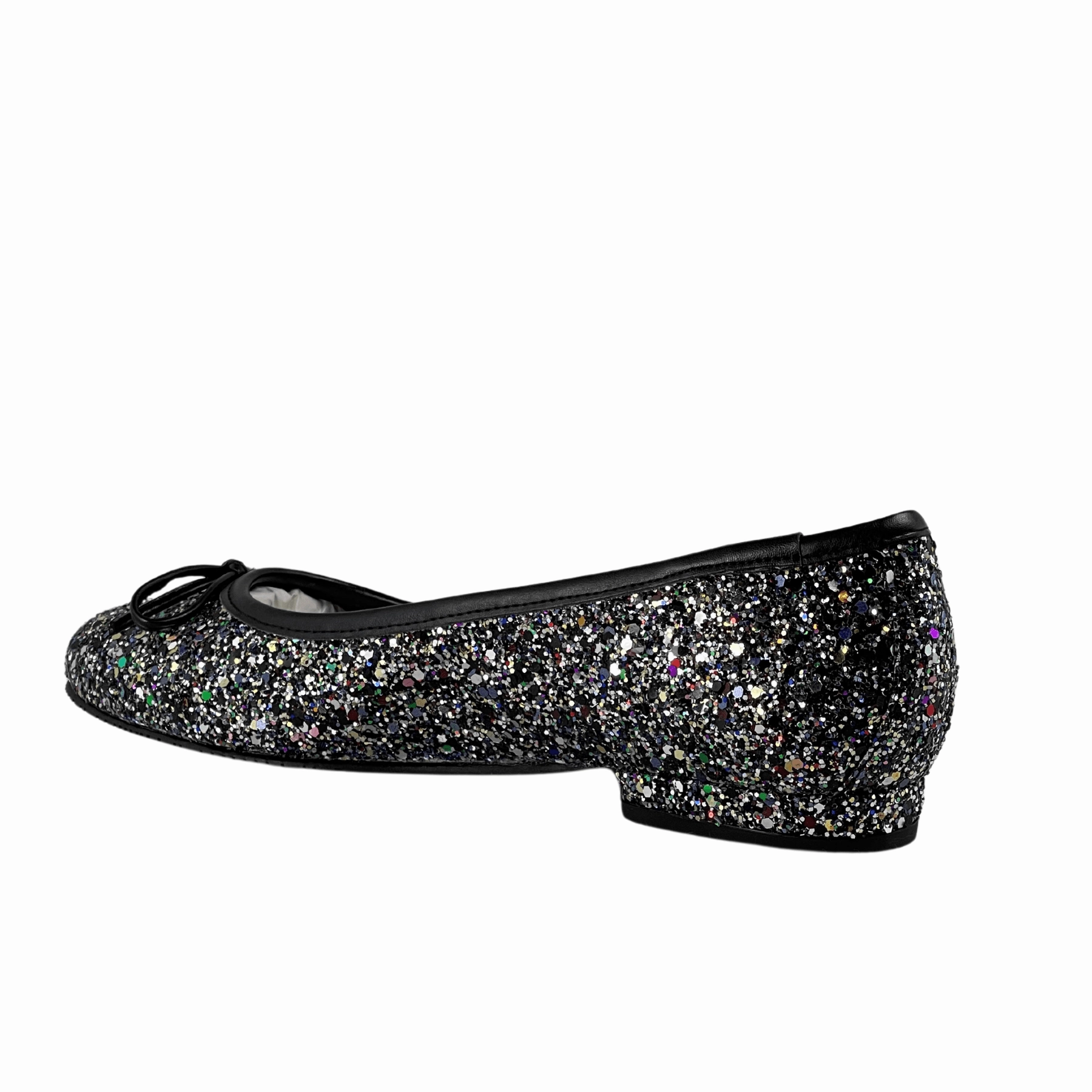 'Colince' vegan ballet flat by Zette Shoes - silver glitter Best Shoes Flat Wide Feet