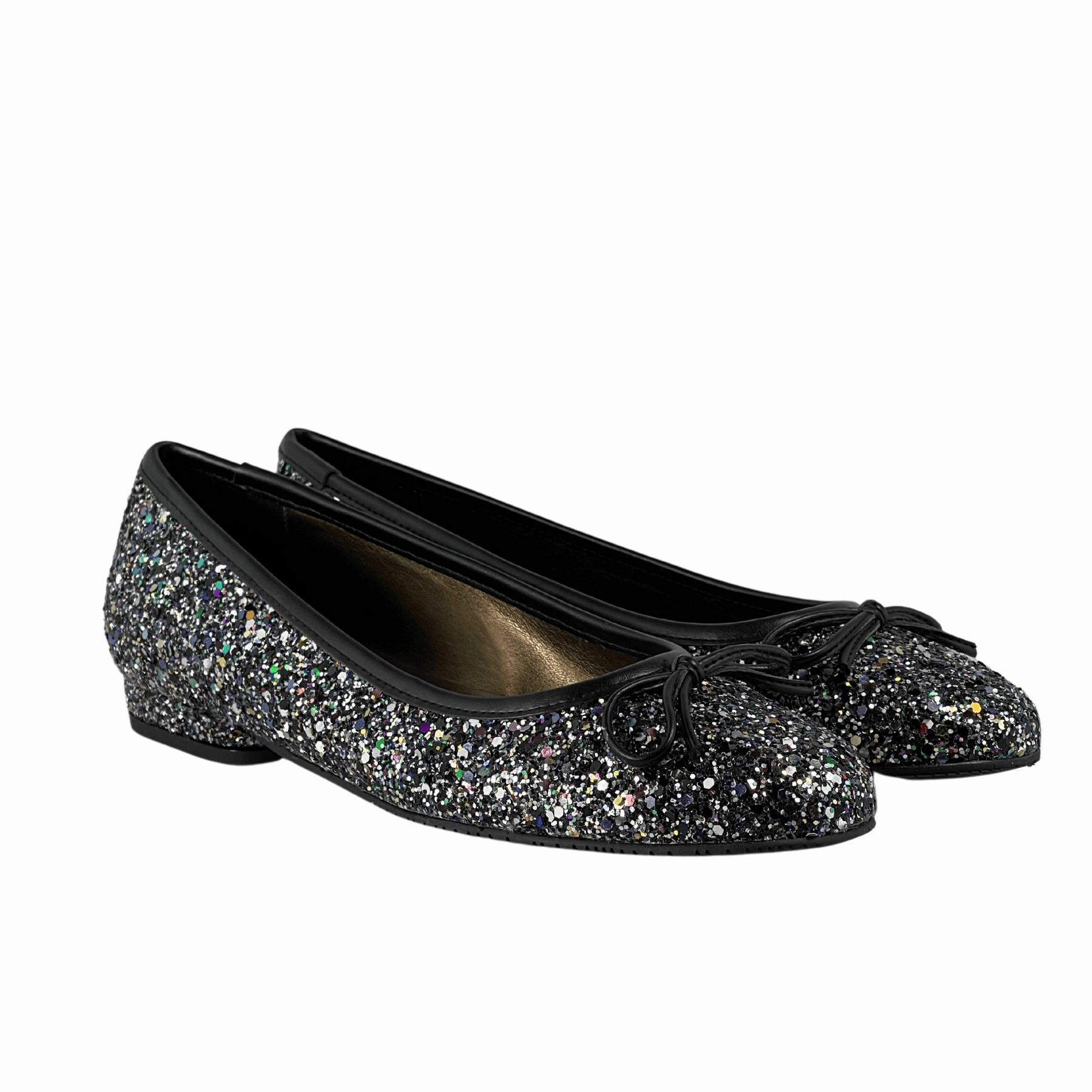 Flower Shoes Flats 'Colince' vegan ballet flat by Zette Shoes - silver glitter