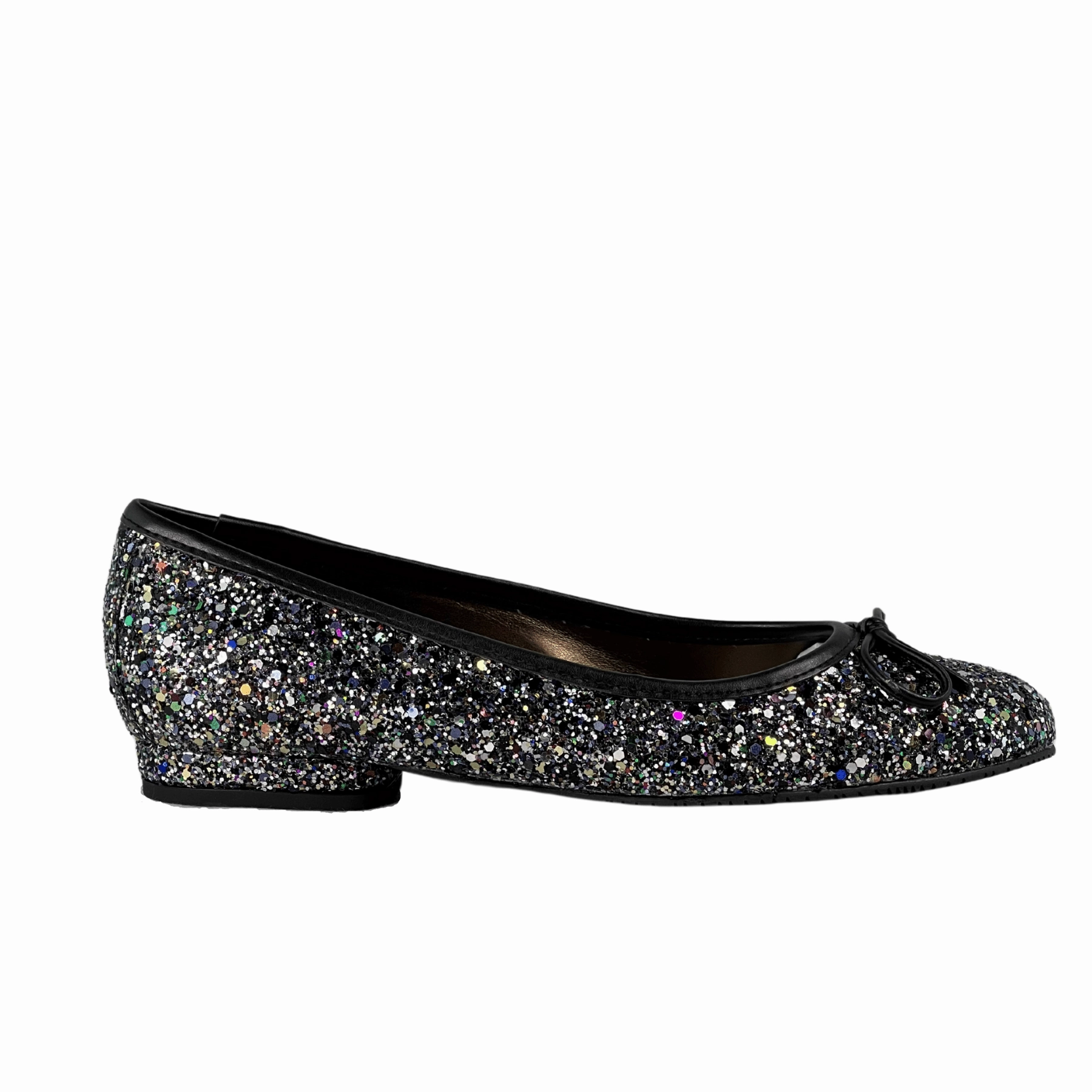 High Heel Shoes That Turn Into Flats 'Colince' vegan ballet flat by Zette Shoes - silver glitter