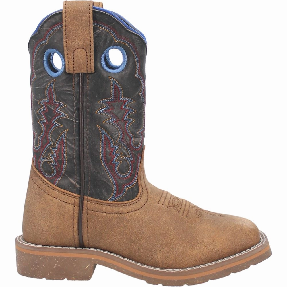 'Dan Post' Children's 8" Rye Western Square Toe - Tan (Sizes 8.5C-3Y) Margelia Boots