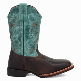 'Dan Post Boot Co' Kid's Salina Cowboy Boot - Brown / Turquoise Boots For Winter