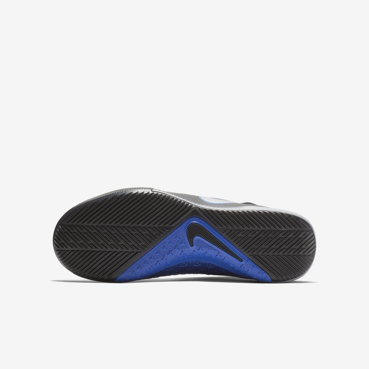 Kid's Phantom Vision Academy DF/IN Soccer Shoes - Black/Racer Blue/Metallic Silver Grey Soccer Cleats