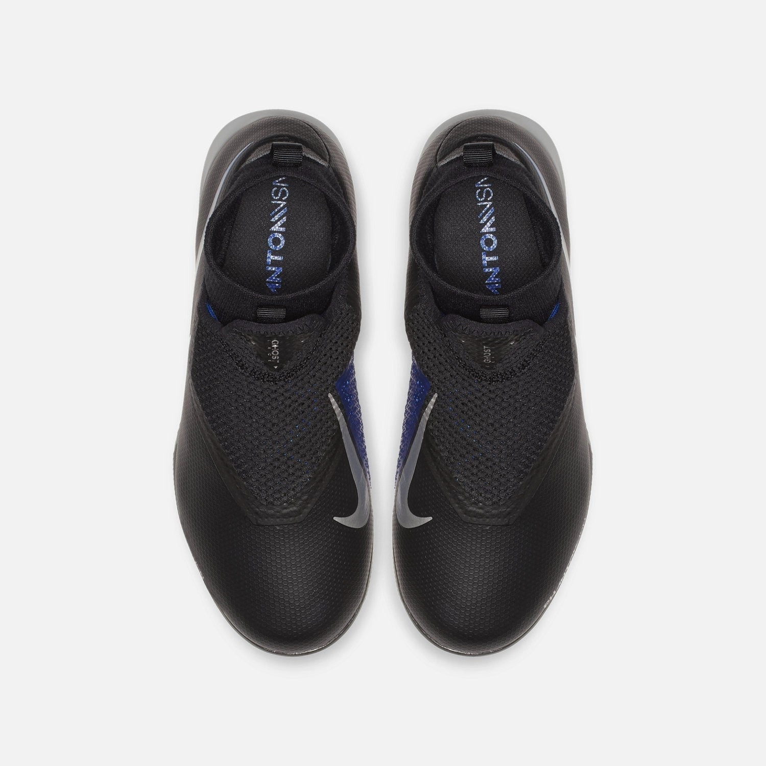 Kid's Phantom Vision Academy DF/IN Soccer Shoes - Black/Racer Blue/Metallic Silver Zoom Mercurial Fg Soccer Cleats