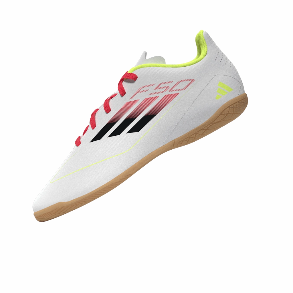 adidas F50 Club Indoor Boots Kids White/Black Soccer Cleats With Toe Cleat