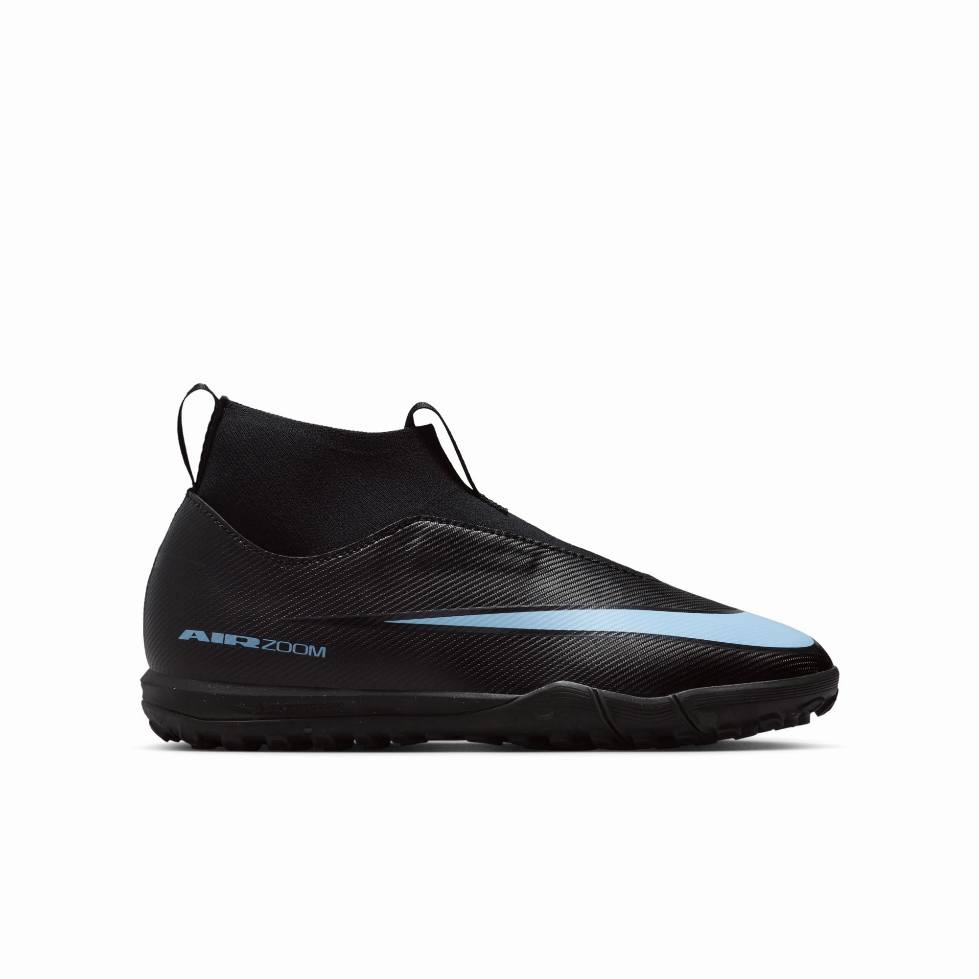 Soccer V Football Cleats Nike Junior Superfly 10 Academy TF Turf Soccer Shoes - Black/Ice Blue