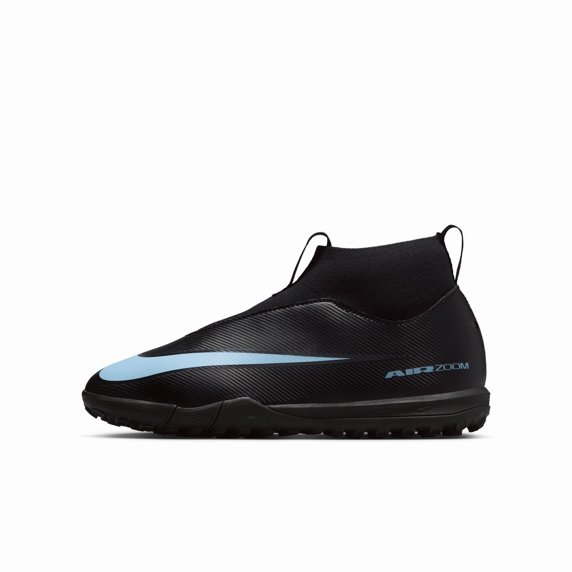 Nike Junior Superfly 10 Academy TF Turf Soccer Shoes - Black/Ice Blue Soccer Cleats 2014 World Cup