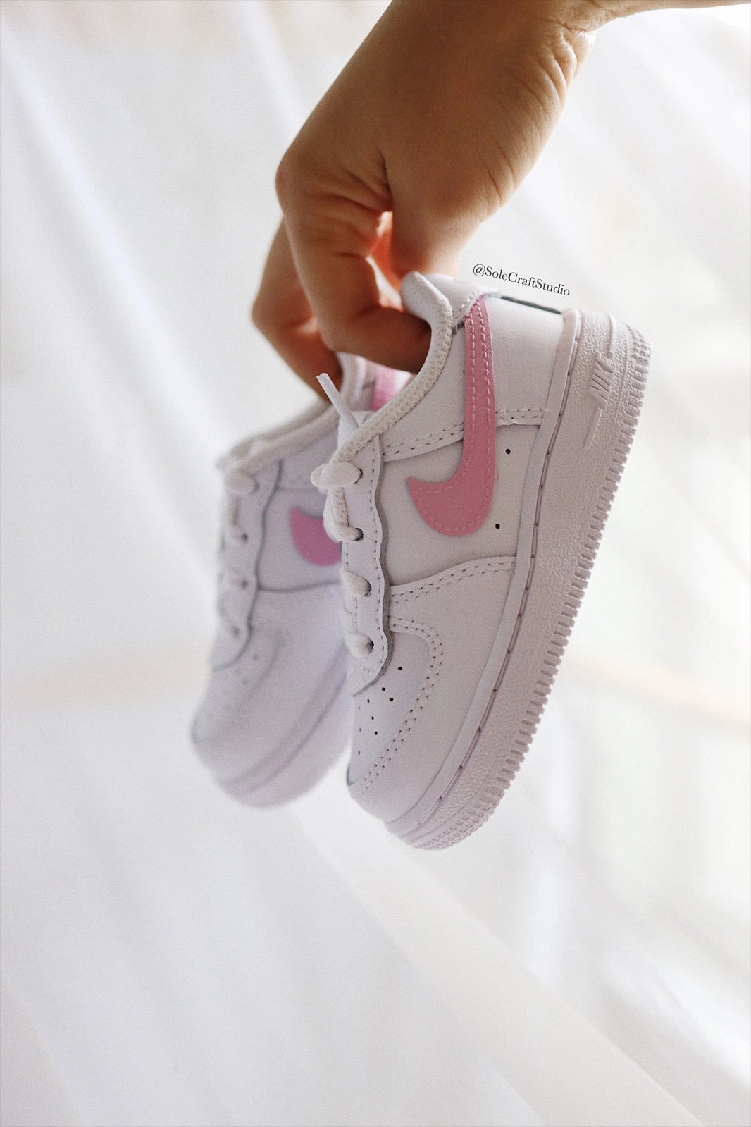 Get Trump Sneakers Air Force 1 Low Custom Kids Shoes Bubblegum Pink Swoosh Hand Painted AF1 Sneakers