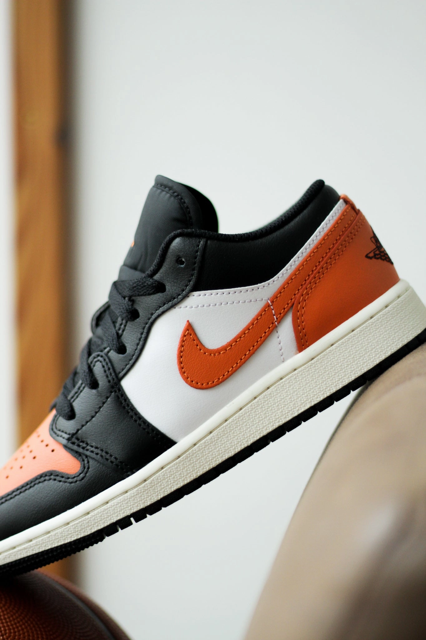 Nike Shoes With The Air On The Side AIR JORDAN 1 LOW (GS) "BLACK/STARFISH-WHITE-SAIL"