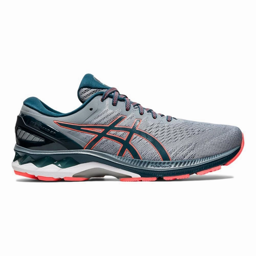 Asics Spikes Shoes Cricket Men's Asics Gel-Kayano 27, Sheet Rock/Magnetic Blue, 10.5 D Medium