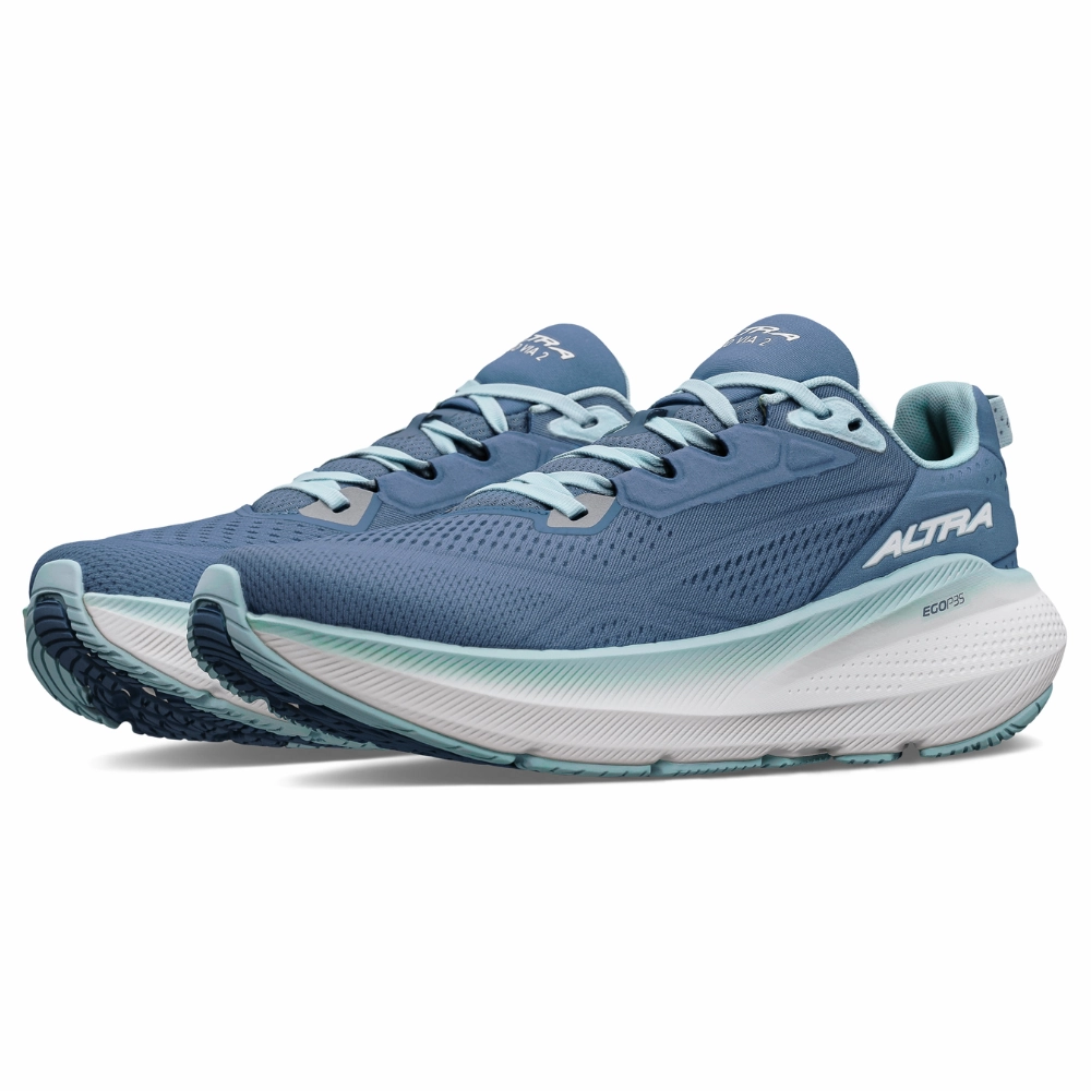 For Plantar Fasciitis  Good Walking Altra Fwd Via 2 Light Blue Running Shoe (Women's)