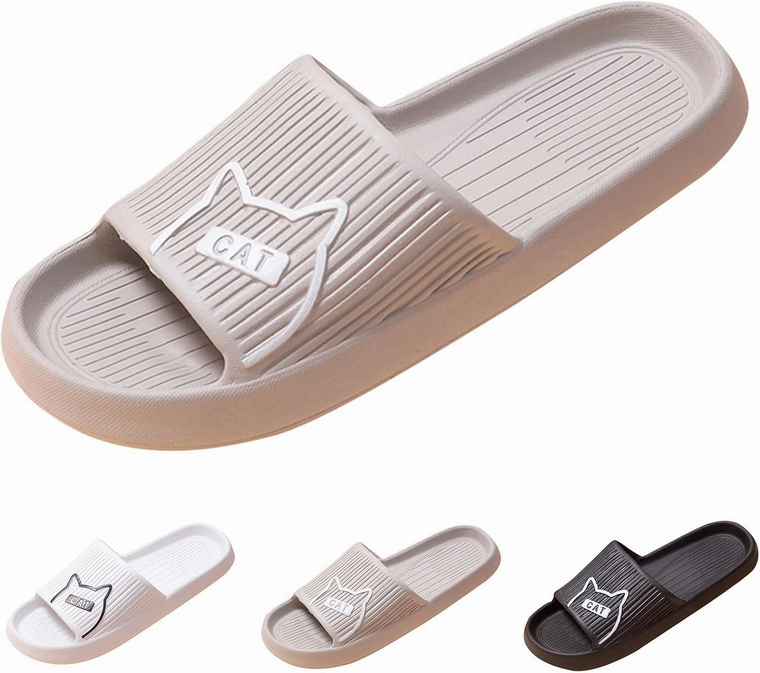 Nmd R1 Stlt Primeknit Casual Shoes Men Slippers Fashionable Cartoon Cat Print Flat Bottom Non Slip Wear Resistance And Comfortable Animal Slippers for Men Men's