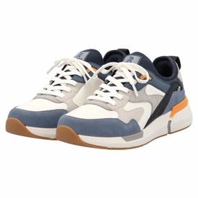 Crewson Lo Crazy Horse Leather Casual Shoes Rieker Justus U1403 Jeans/White Sneaker (Men's)