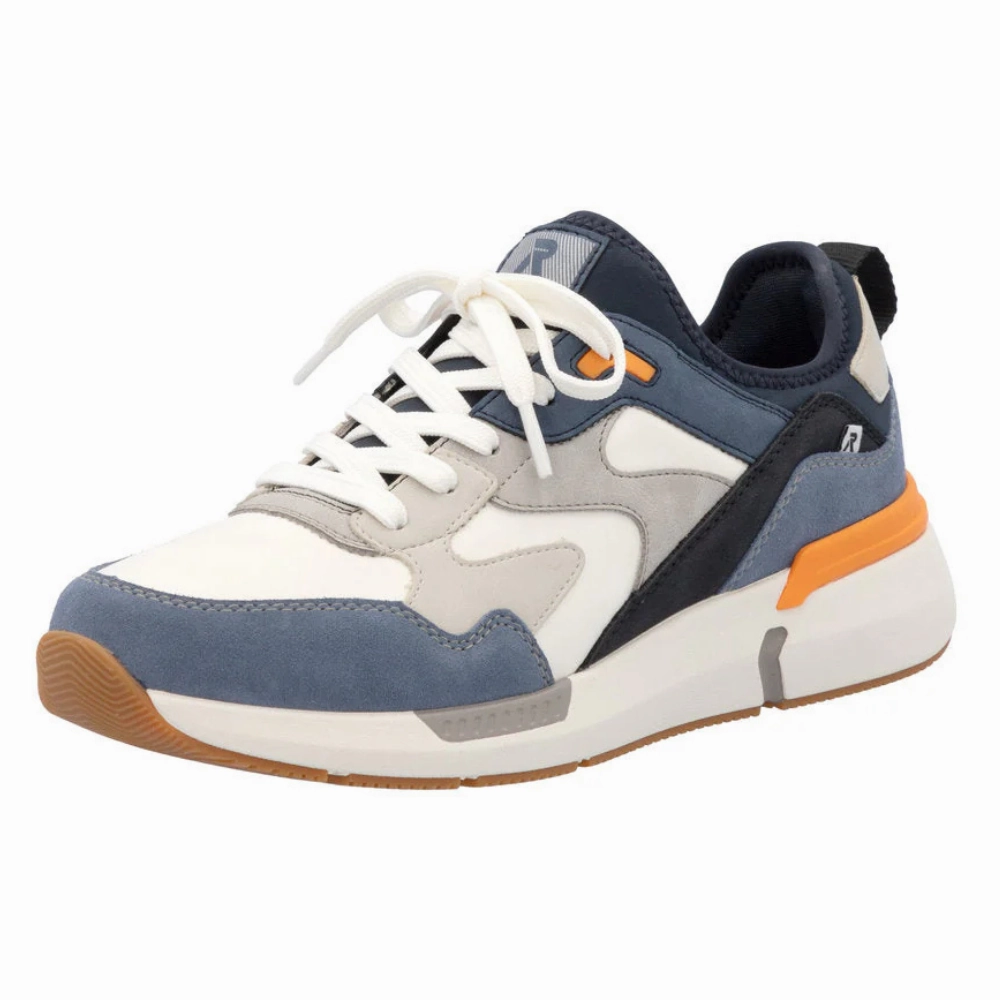 Rieker Justus U1403 Jeans/White Sneaker (Men's) Best Casual Shoes For Peroneal Tendonitis