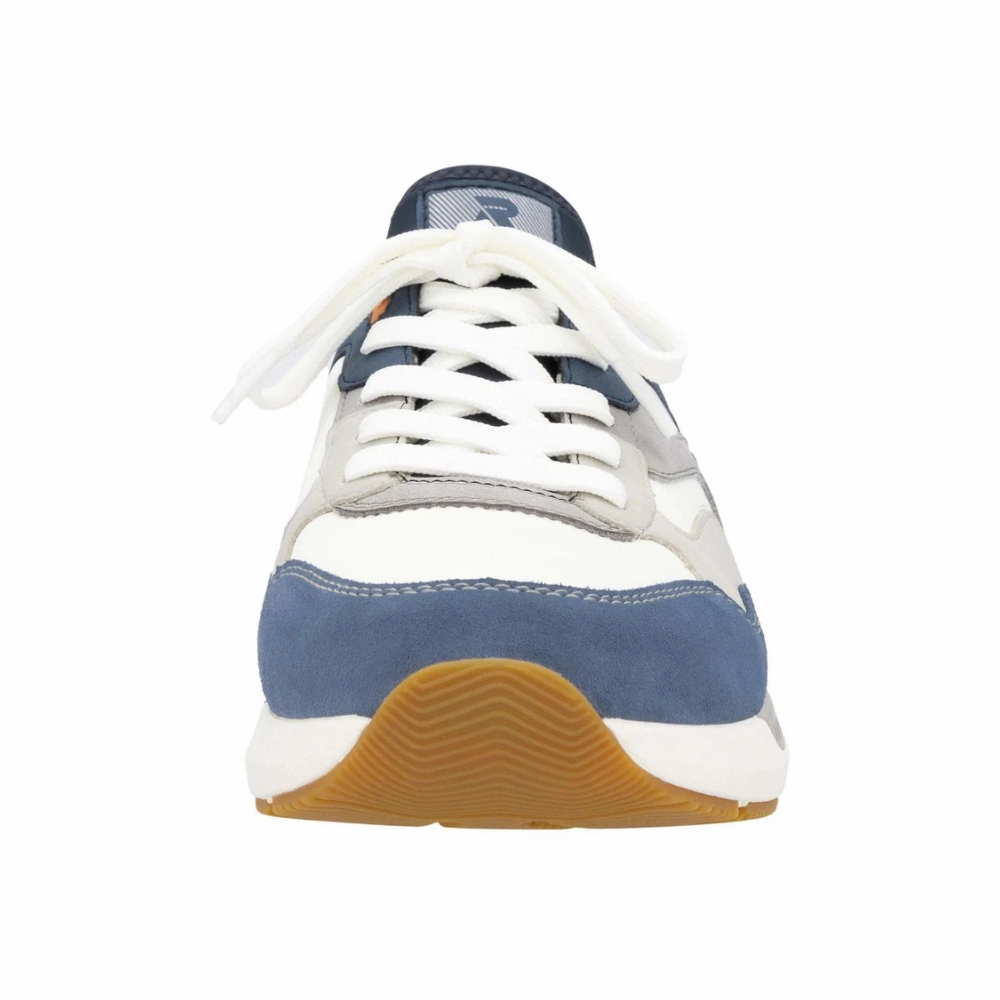 Rieker Justus U1403 Jeans/White Sneaker (Men's) Casual Leather Tennis Shoes