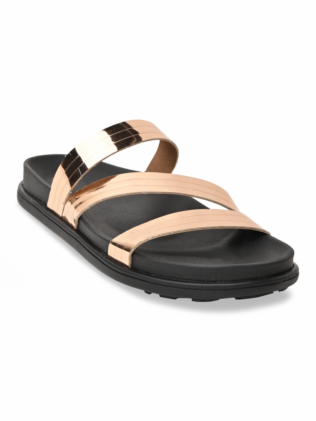 Shoe Lacing For Flat Feet Rocia By Regal Rose Gold Women Metallic Zig Zag Flats