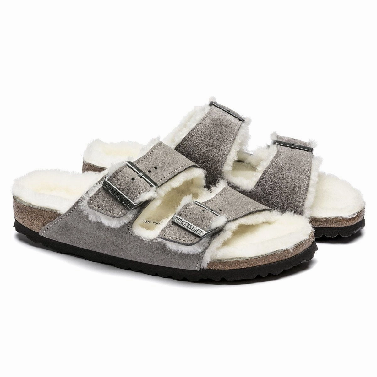 For Flat Feet Shoes Birkenstock Women's Arizona Shearling Stone