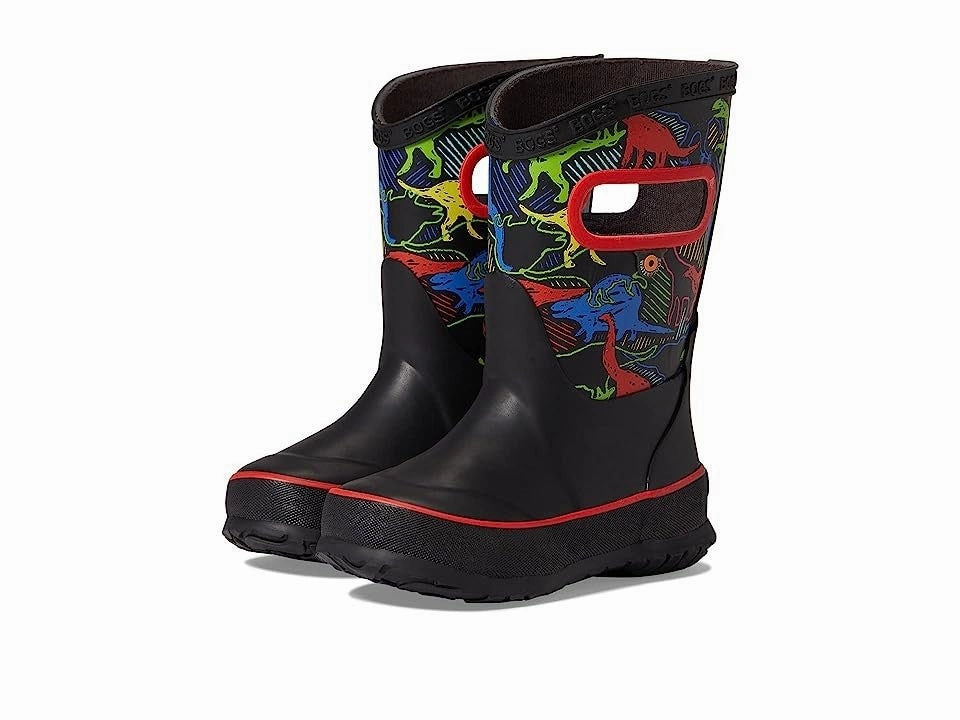 Bogs Rain Boot Neon Dino 79081-009 Kids Black Waterproof Mid-Calf JOBB1538 Best Waterproof Material For Shoes