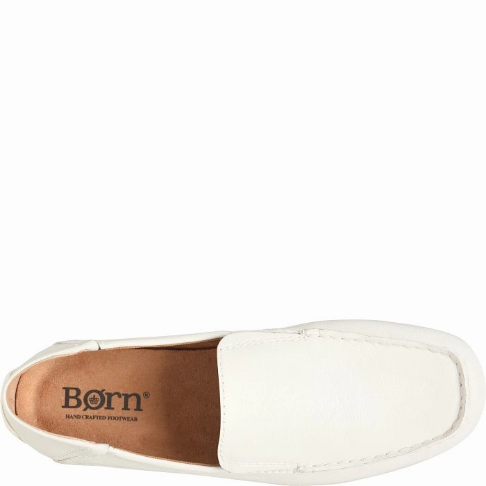 Most Comfortable Heels Born Men's Marcel Driving Moc - White (Sea Salt)