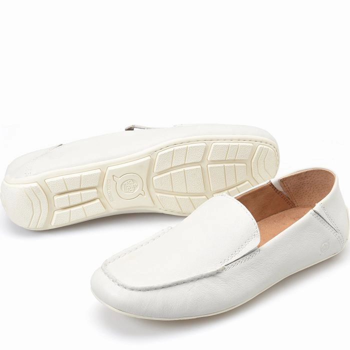 High Heel Wholesale Born Men's Marcel Driving Moc - White (Sea Salt)