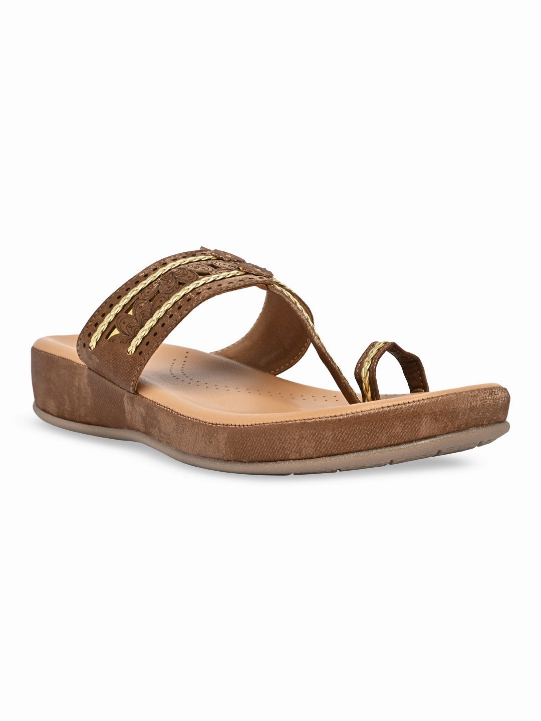 Running Shoes For People With Flat Feet Rocia By Regal Brown Women Kolhapuri Flat Comfort Sandals