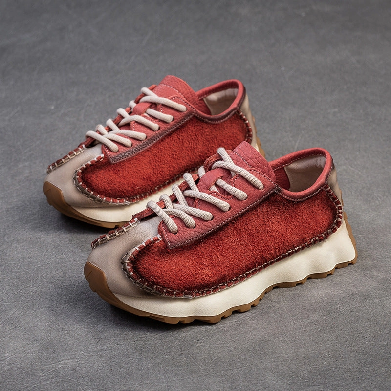 Blush Casual Shoes Women Retro Quilted Leather Casaul Shoes