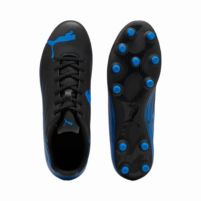 Puma Football Kids Attacanto II FG/AG Black / Ultra Blue Outsole Cowboy Boots