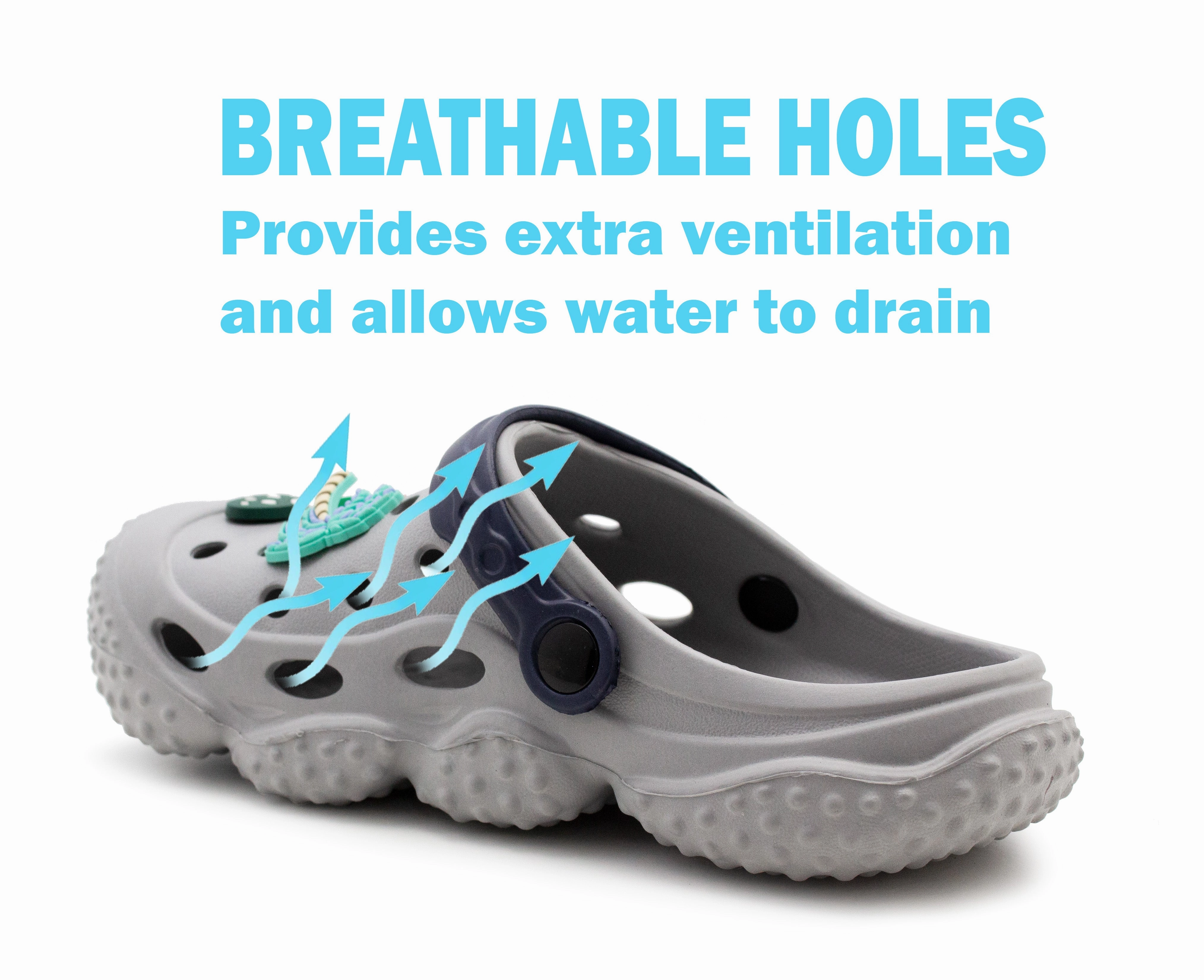 Snow Boots For Hiking Boys Clogs Kids Lightweight EVA Adjustable Strap Sandals Breathable Slip On Grey Dinosaur Beach Garden Clog Slipper Pool Leisure Water Shoe