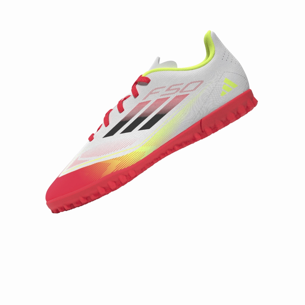 adidas F50 Club Turf Boots Kids White/Black Concave Soccer Cleats