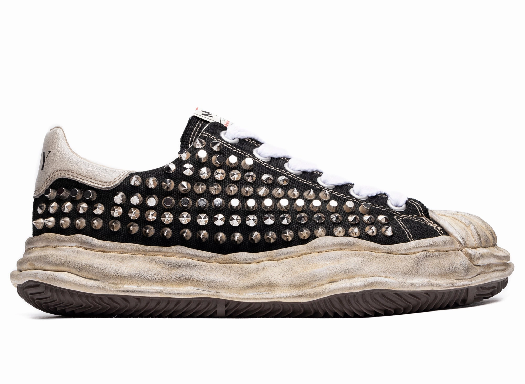 Toms Alpargata Rope Espadrille Flats Maison Mihara Yasuhiro Spiked Blakey Low in Black/White