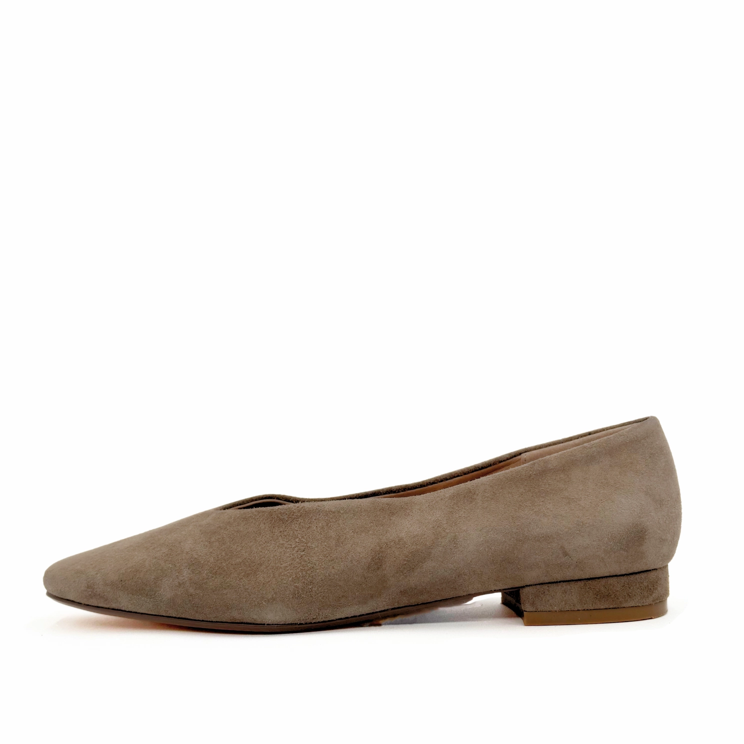 Slip On Shoes Heel Pops Up Slick Suede Ballet Flats