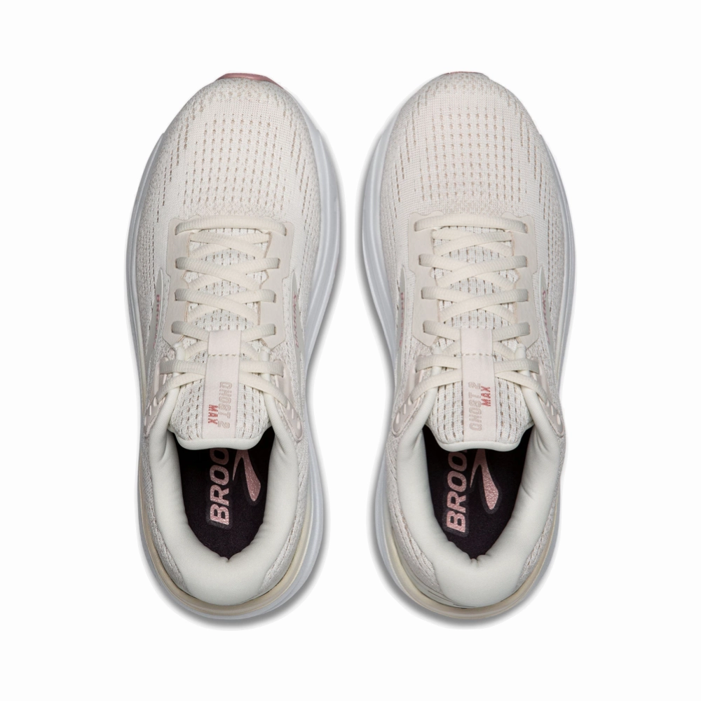 Brooks Women's Ghost Max 2 Sneaker in Coconut Milk/Gray/Zephyr