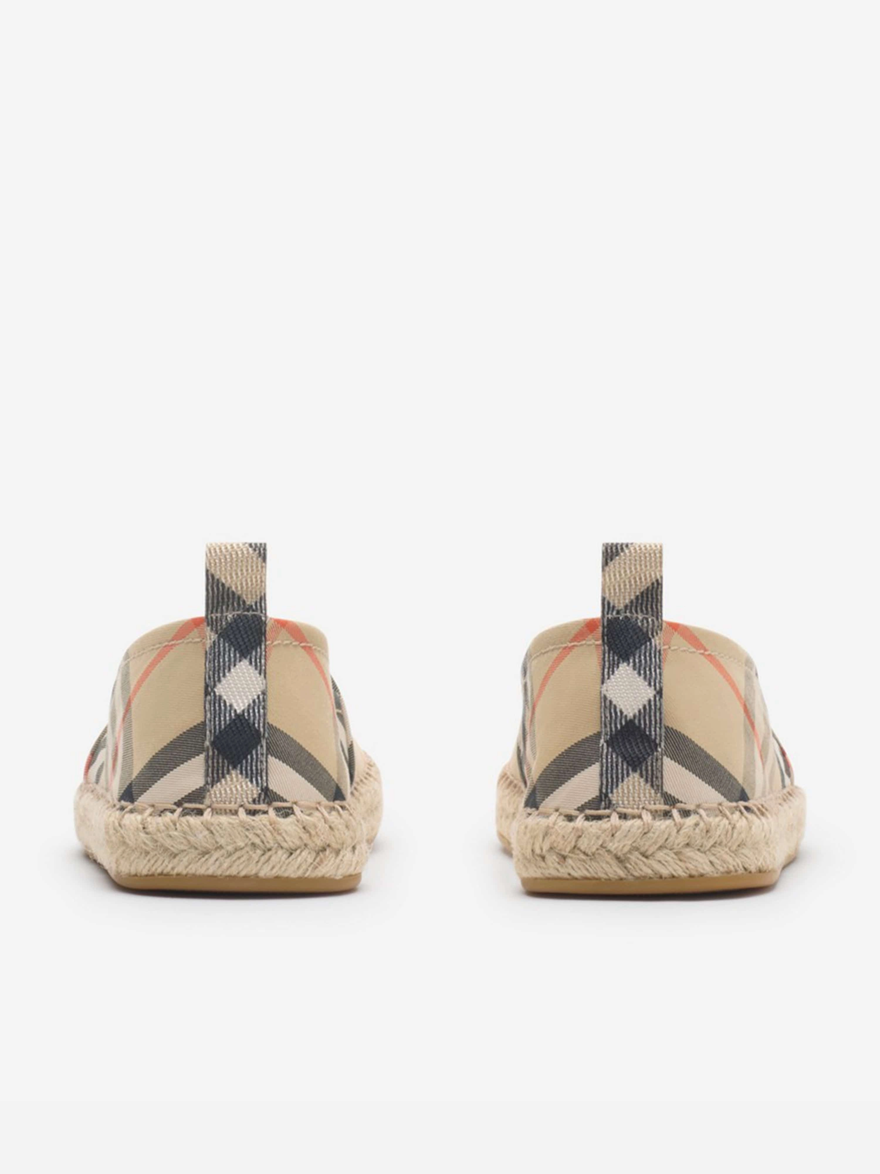 Espadrille Toile Burberry Kids Maidstone Twill Check Espadrilles in Beige