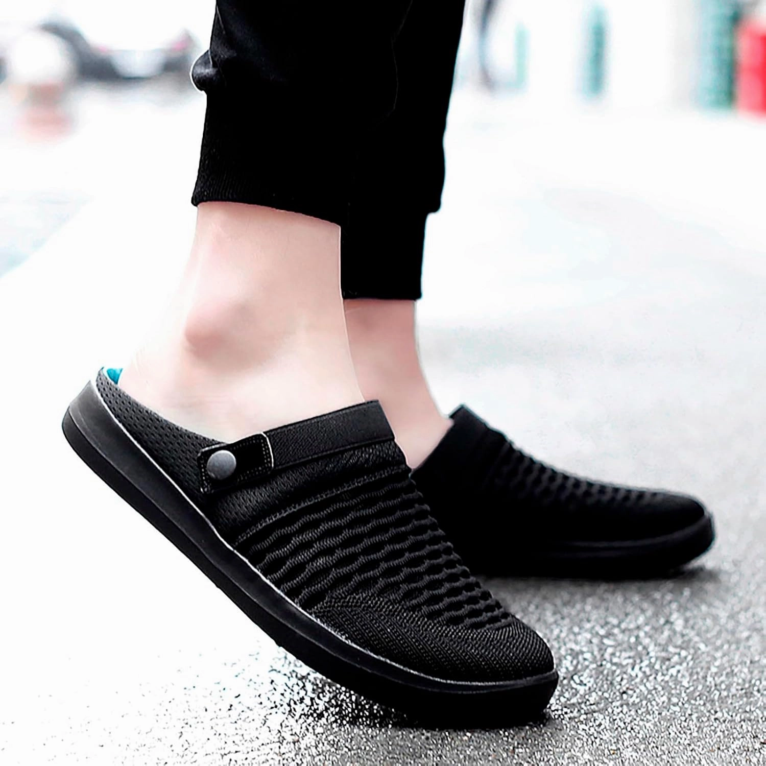 Casual Toe Shoes Casual Dress Shoes Men's Hollow Mesh Casual Sneakers Summer Sandals Breathable Shoes A Slip On Beach