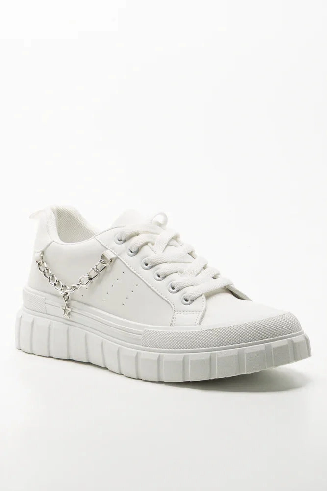 Picture Sneakers Chain Sneakers White