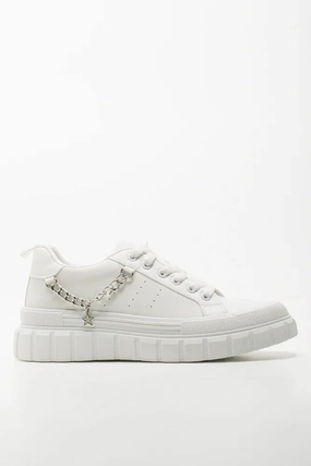 Stiletto Sneakers Chain Sneakers White