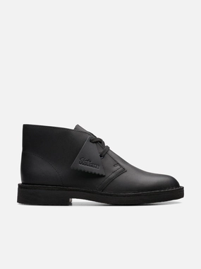Clarks Kids Leather Desert Boots in Black Go-go Boots