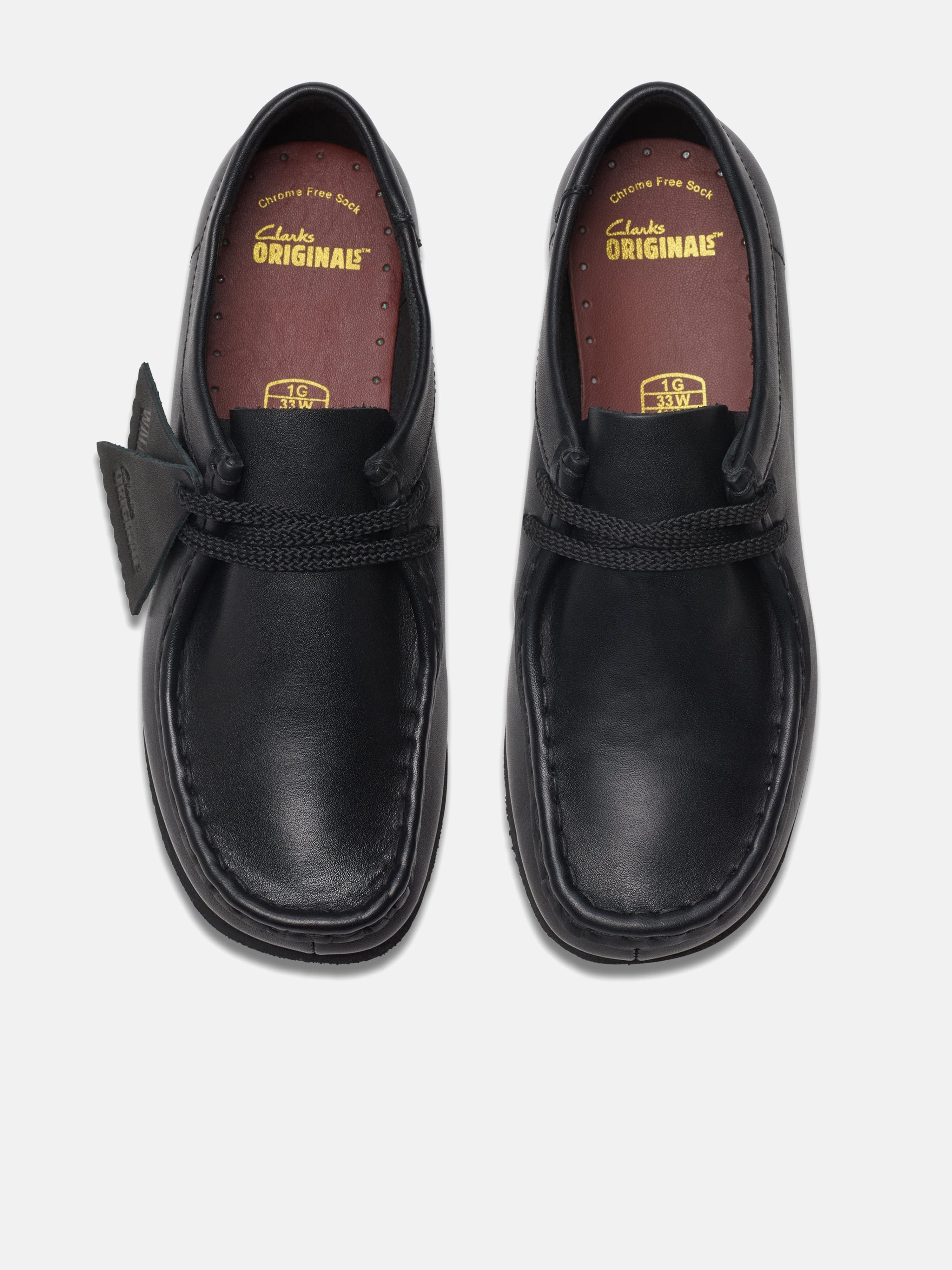 Georgia Boots Slip On Clarks Kids Leather Wallabee Shoes in Black