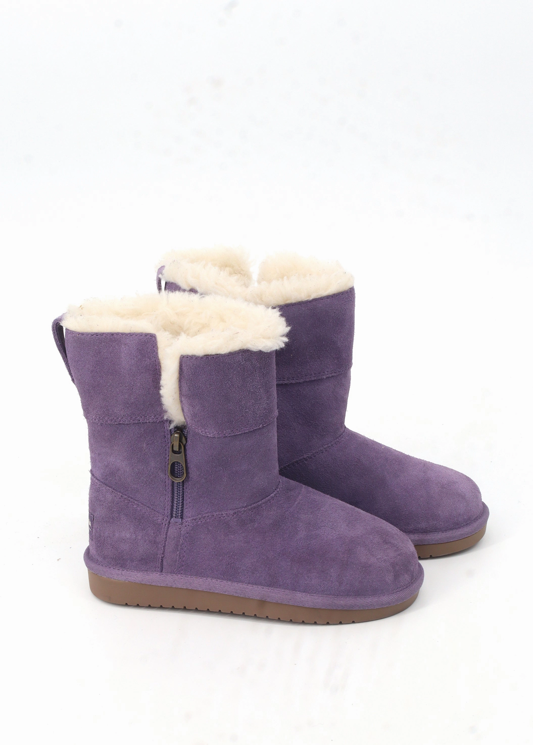 Kids Girl's Plain Ankle Boots,Purple Work Carolina Boots