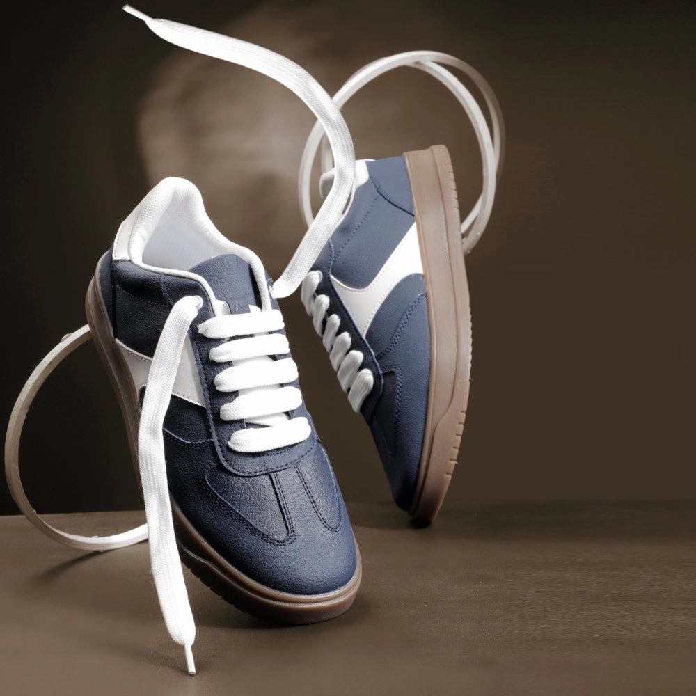 Alohas Lace Sneakers Leap7x Casual Navy Blue Lacing Sneakers For Men SPORTSTAR7 By Liberty