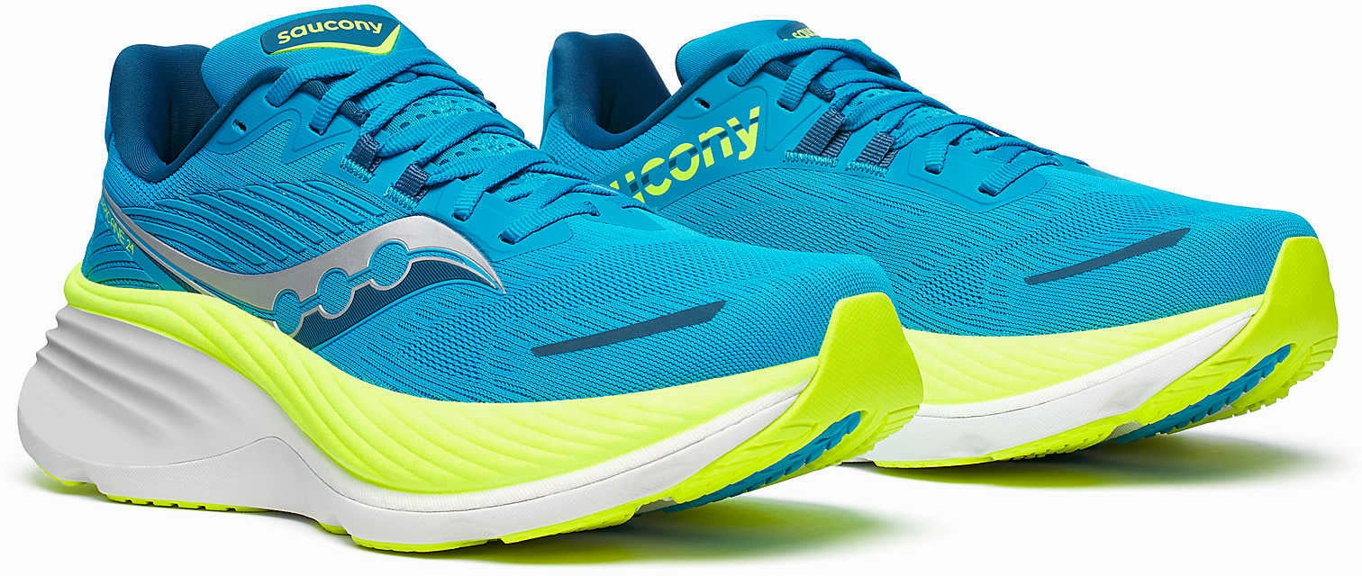 Best Running Shoes Cross Country Saucony Hurricane 24 Mens Running Shoes - Blue