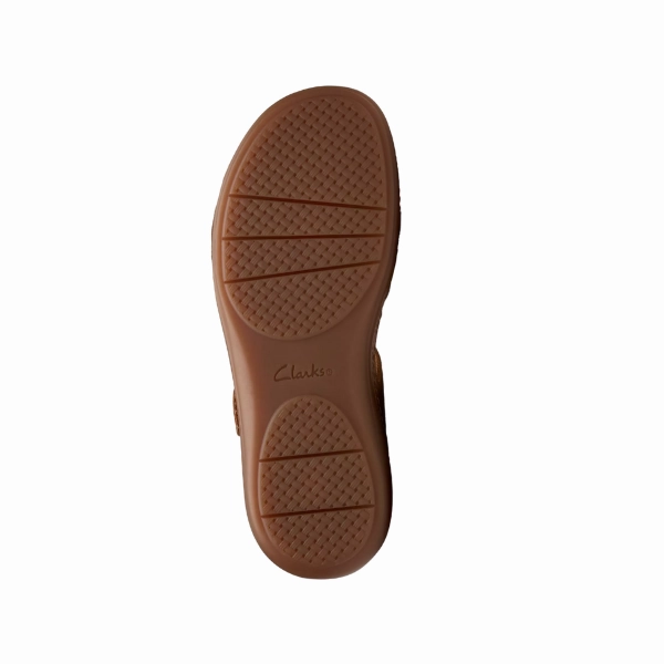 Clarks Women's Cecily Strap Leather Wide Tan Combo That Are Good For Walking On Concrete