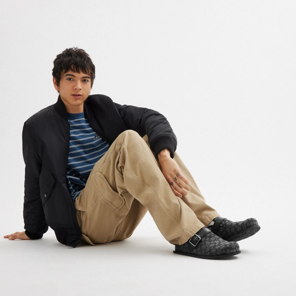 Moolah Basketball Shoes Coach Buckle Clog In Signature Jacquard Graphite Black