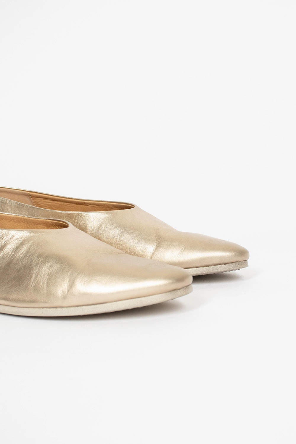 Comfortable Slip On Shoes For Walking Coltellacio Ballerina Platinum Foil