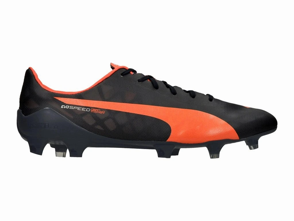 Puma Evospeed SL FG Soccer Shoes Black/Orange Soccer Cleats Without Spikes