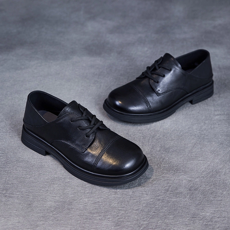 Women Retro Solid Soft Leather Casual Work Shoes Designer Casual Shoes