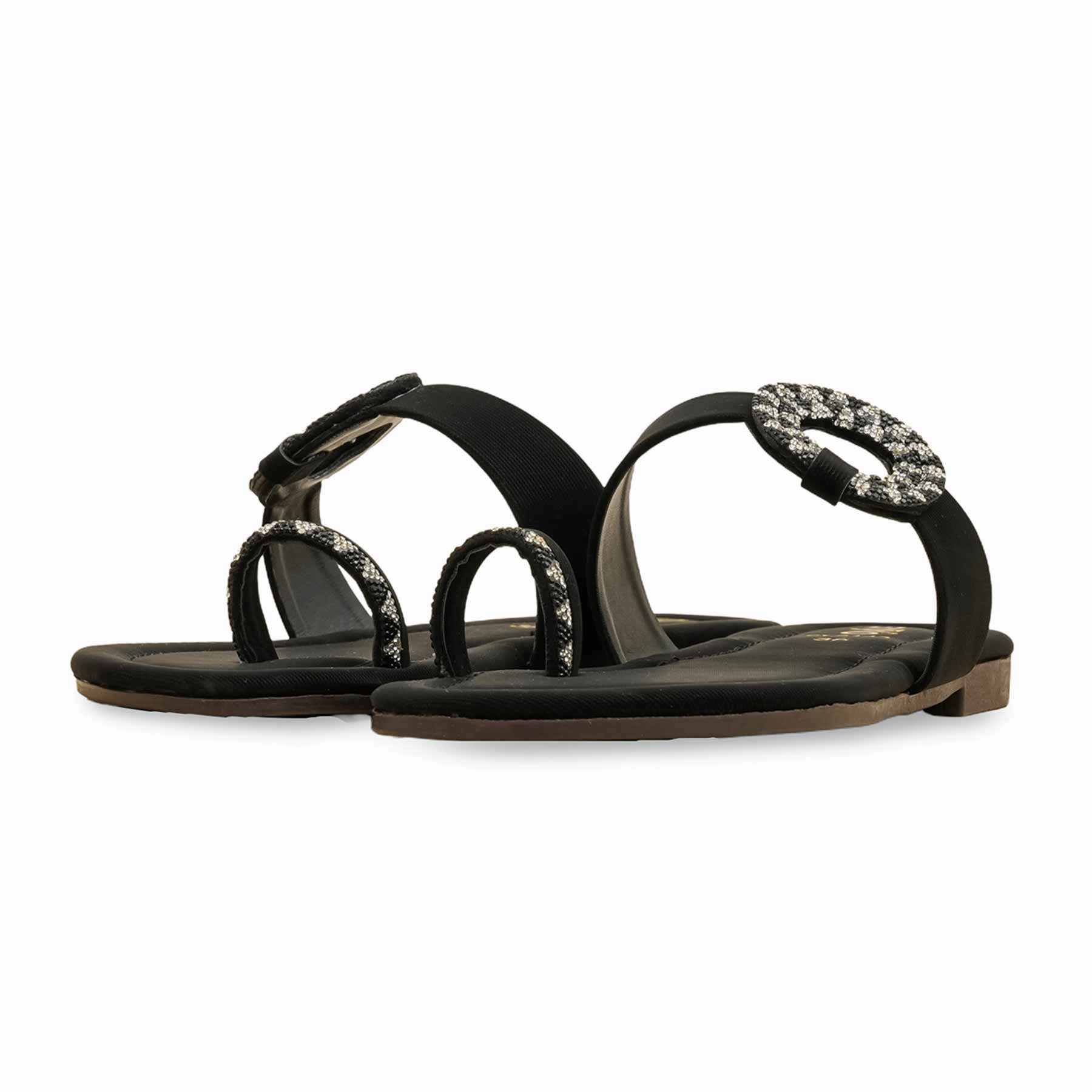 Black Casual Chappal For Women CL2143