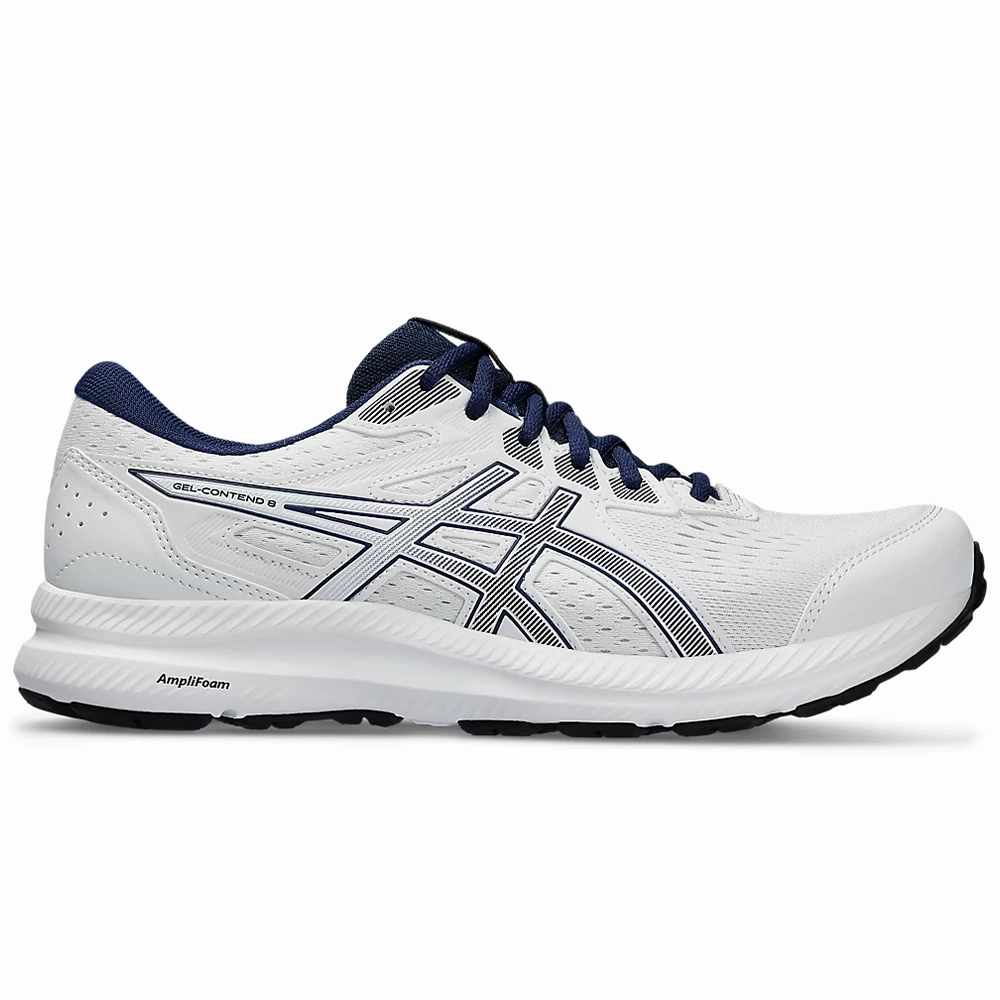 Old Model Asics Running Shoes Men's Asics Gel-Contend 8, White/Blue Expanse, 7 D Medium