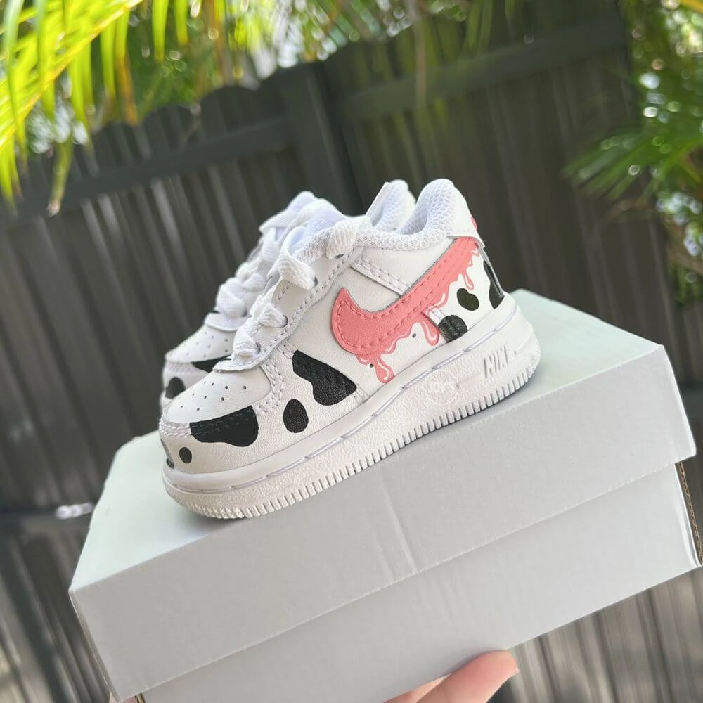 Sneakers O Cow Print Custom AF1 Kids