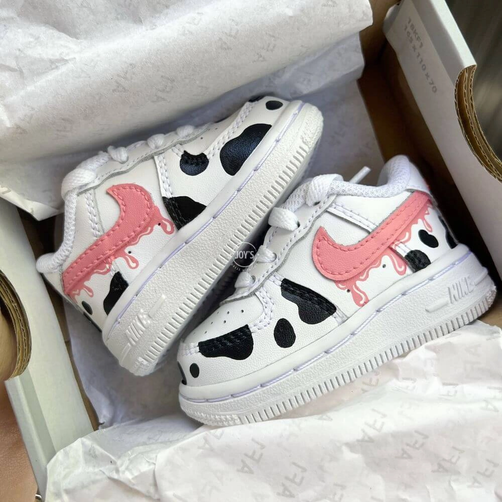 Cow Print Custom AF1 Kids
